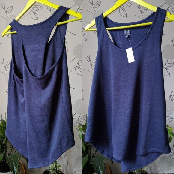 NWT! Gap - Softspun Twistback Tank Top 669526 | Navy Blue | Size XS - Picture 8 of 15